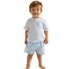 Picture of Meia Pata Boys Blue Stripes Swim Trunks - White Blue