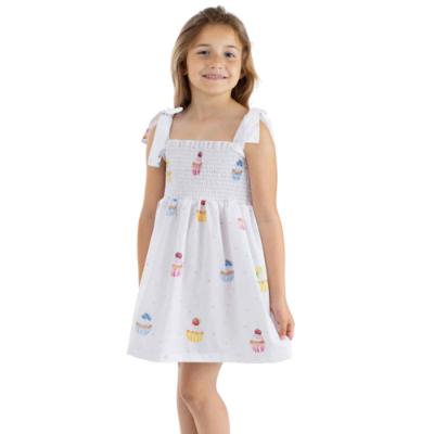 Picture of Meia Pata Girls Cupcakes Frilled Beach Dress - White Pink