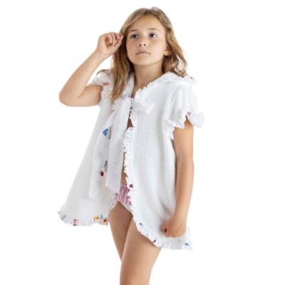 Picture of Meia Pata Girls Cupcakes Hooded Beach Cover-up - White Pink