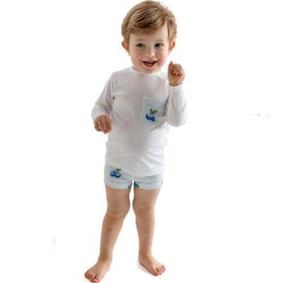 Picture of Meia Pata Boys Blueberries Lycra Rashguard - White Blue 