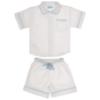 Picture of Salero Boys Short Sleeve Top & Shorts Pyjamas - White Pale Blue 