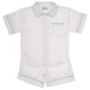 Picture of Salero Boys Short Sleeve Top & Shorts Pyjamas - White Pale Blue 