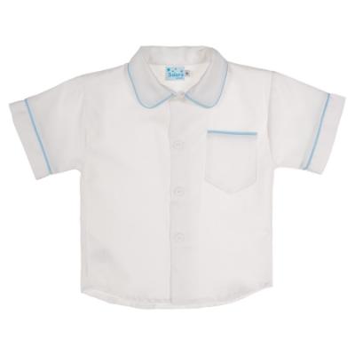 Picture of Salero Boys Short Sleeve Top & Shorts Pyjamas - White Pale Blue 