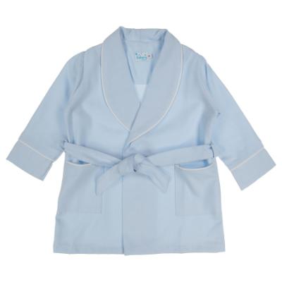 Picture of Salero Boys Cotton Dressing Gown - Pale Blue White