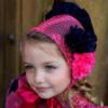 Picture of Ela Confeccion Girls Cristal Ruffle Dress Panties Bonnet Set X 3 - Coral Navy Blue