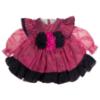 Picture of Ela Confeccion Girls Cristal Ruffle Dress Panties Bonnet Set X 3 - Coral Navy Blue