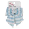 Picture of Meia Pata Girls Blue Stripes Beach Hair Bow On Clip - White Blue