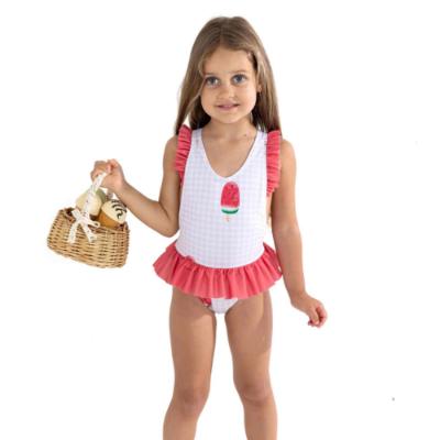 Picture of Meia Pata Girls Watermelon Ravello Skirted Swimsuit - White Red