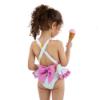 Picture of Meia Pata Girls Ice Cream Capri Big Bow Swimsuit - White Pink