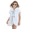 Picture of PRE ORDER Meia Pata Girls Ice Cream Hooded Beach Cover-up - White Blue