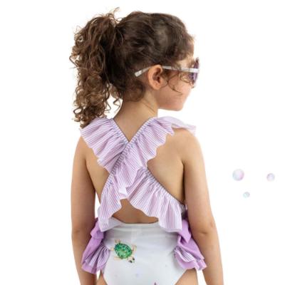 Picture of Meia Pata Girls Turtles Salerno Swimsuit - White Lilac