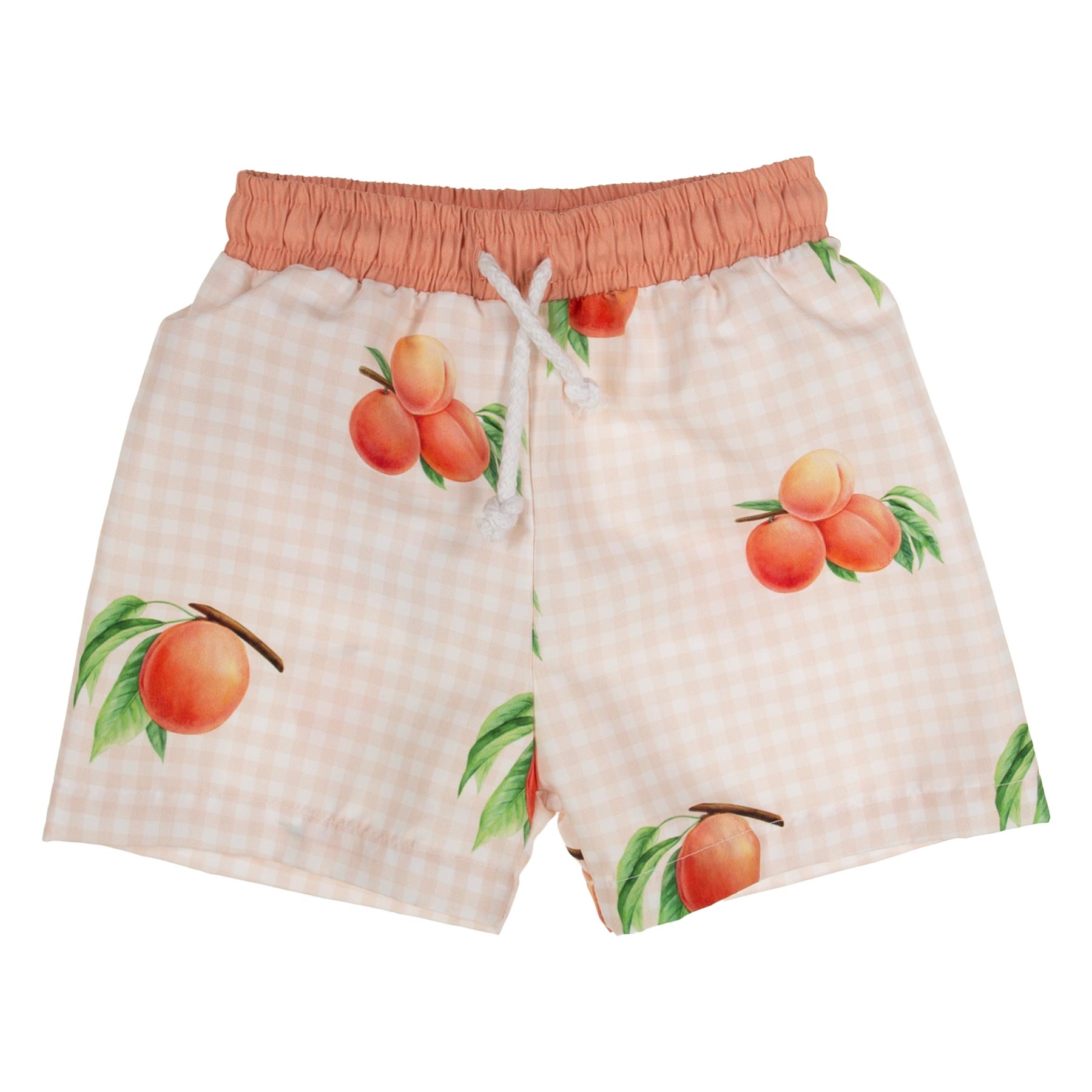 Meia Pata Boys Peaches Swim Trunks White Peach