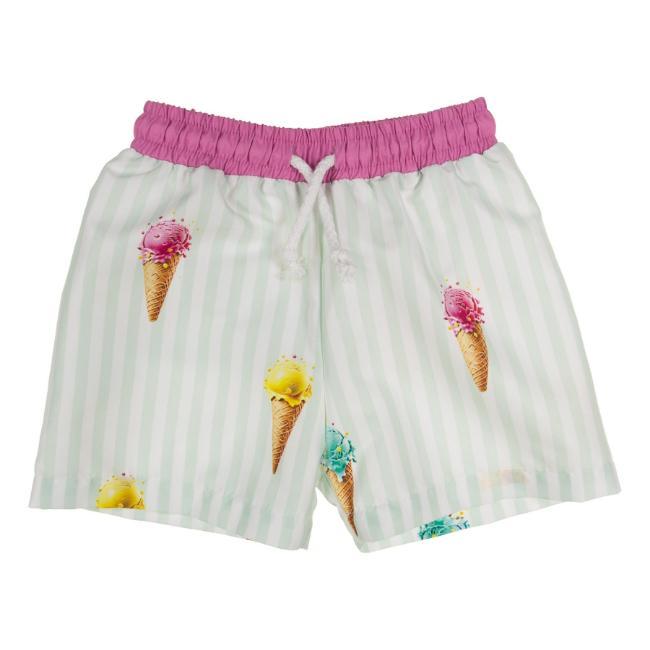 Picture of Meia Pata Boys Ice Cream Swim Trunks - White Blue