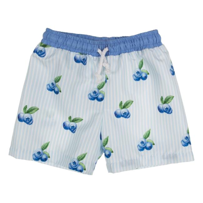 Picture of Meia Pata Boys Blueberries Swim Trunks - White Blue