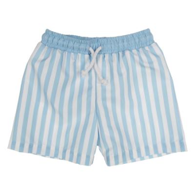 Picture of Meia Pata Boys Blue Stripes Swim Trunks - White Blue