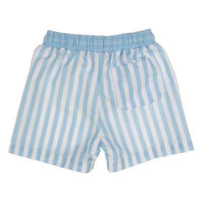 Picture of Meia Pata Boys Blue Stripes Swim Trunks - White Blue