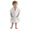 Picture of Meia Pata Boys Turtles Towelling Poncho - White Lilac