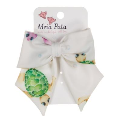 Picture of Meia Pata Girls Turtles Beach Hair Bow On Clip - White Lilac