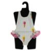 Picture of Meia Pata Girls Ice Cream Capri Big Bow Swimsuit - White Pink