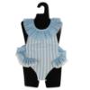 Picture of Meia Pata Girls Blue Stripes Salerno Swimsuit - White Blue