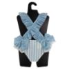 Picture of Meia Pata Girls Blue Stripes Salerno Swimsuit - White Blue