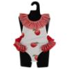 Picture of Meia Pata Girls Salerno Apples Swimsuit - White Red Gingham