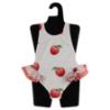 Picture of Meia Pata Girls Capri Big Bow Apples Swimsuit - White Red Gingham