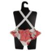 Picture of Meia Pata Girls Capri Big Bow Apples Swimsuit - White Red Gingham