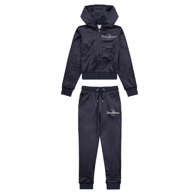 Picture of Juicy Couture Girls Diamante  Hoodie & Slim Jogger Set X 2 - Night Sky Navy