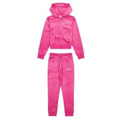 Picture of Juicy Couture Girls Diamante  Hoodie & Slim Jogger Set X 2 - Fuchsia 