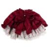 Picture of Ela Confeccion Girls Lace Ruffle Dress Panties Bonnet Set X 3 - Burgundy White