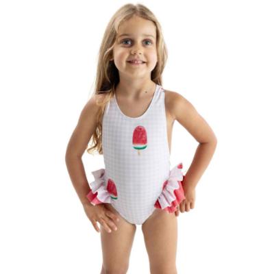 Picture of Meia Pata Girls Watermelon Capri Big Bow Swimsuit - White red