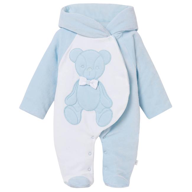 Picture of Sofija Baby Edgar Front Opening Padded Pramsuit - Blue White