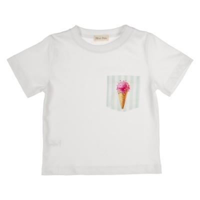 Picture of Meia Pata Boys Ice Cream T-shirt - White Blue 