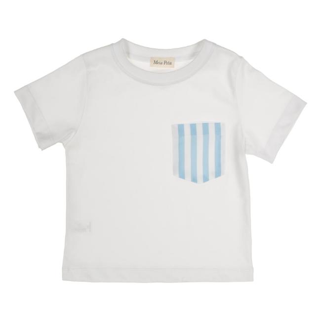 Picture of Meia Pata Boys Blue Stripes T-shirt - White Blue