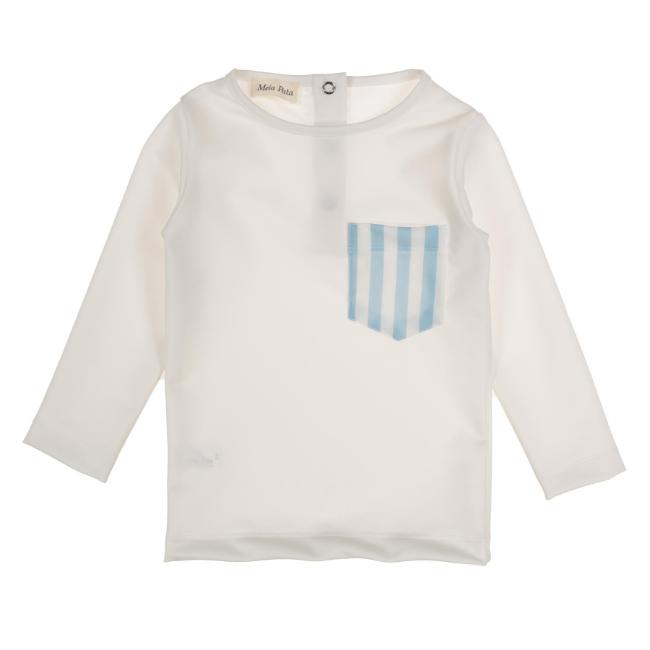 Picture of Meia Pata Boys Blue Stripes Lycra Rashguard - White Blue 