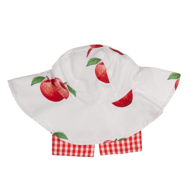 Picture of Meia Pata Girls Apples Sunny Hat - White Red 