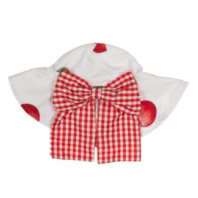 Picture of Meia Pata Girls Apples Sunny Hat - White Red 