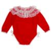 Picture of Ela Confeccion Baby Girls Knitted 2 Piece Romper & Bonnet Set - Red White