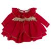 Picture of Ela Confeccion Girls Christmas Dress Panties Bonnet Set X 3 - Red Gold