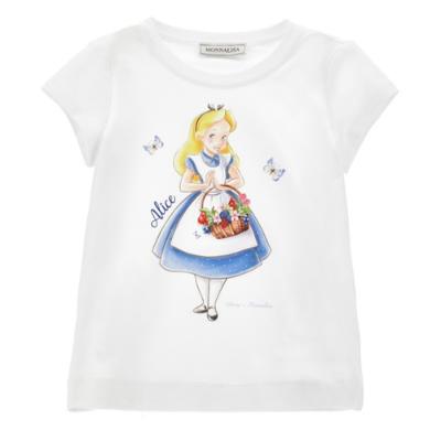 Picture of Monnalisa Girls Alice In Wonderland Classic T-shirt - White