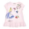 Picture of PRE-ORDER Monnalisa Girls Alice In Wonderland Ruffle Hem Tunic Top - Pink