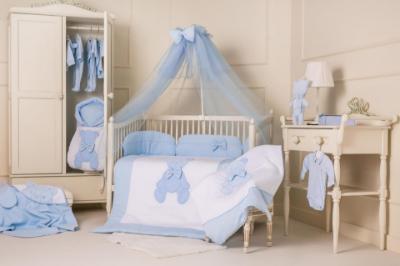 Picture of Sofija Baby Edgar 5 Piece Bedding Set - Pale Blue