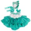 Picture of Ela Confeccion Girls Stella Dress Panties Bonnet Set X 3 - Vibrant Green