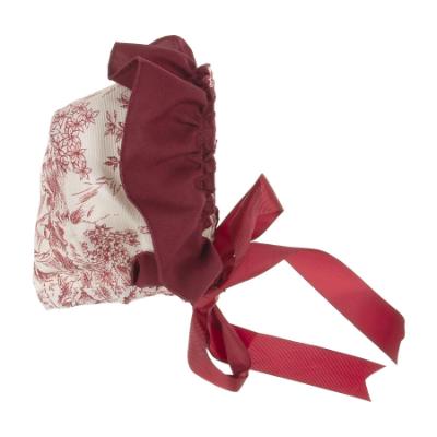 Picture of Ela Confeccion Girls Cartuja Dress Panties Bonnet Set X 3 - Burgundy