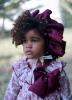 Picture of Ela Confeccion Girls Cartuja Dress Panties Bonnet Set X 3 - Burgundy