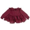 Picture of Ela Confeccion Girls Christmas Jacket With Ruffles - Burgundy 