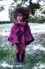 Picture of Ela Confeccion Girls Christmas Jacket With Ruffles - Burgundy 