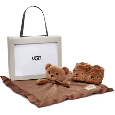 Picture of UGG Baby Bixbee Teddy Bootie & Lovey Teddy Set - Chestnut