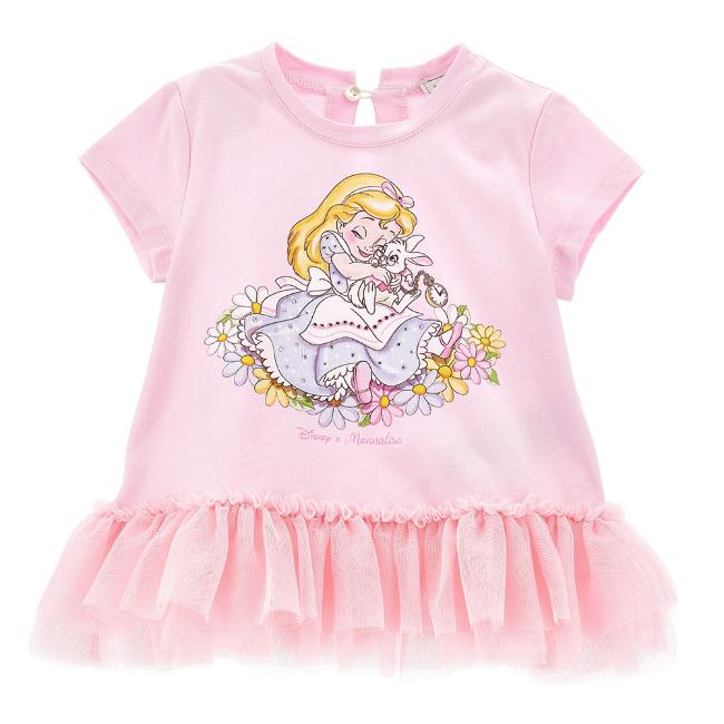 Picture of Monnalisa Bebe Girls Alice In Wonderland Tunic Top - Pink